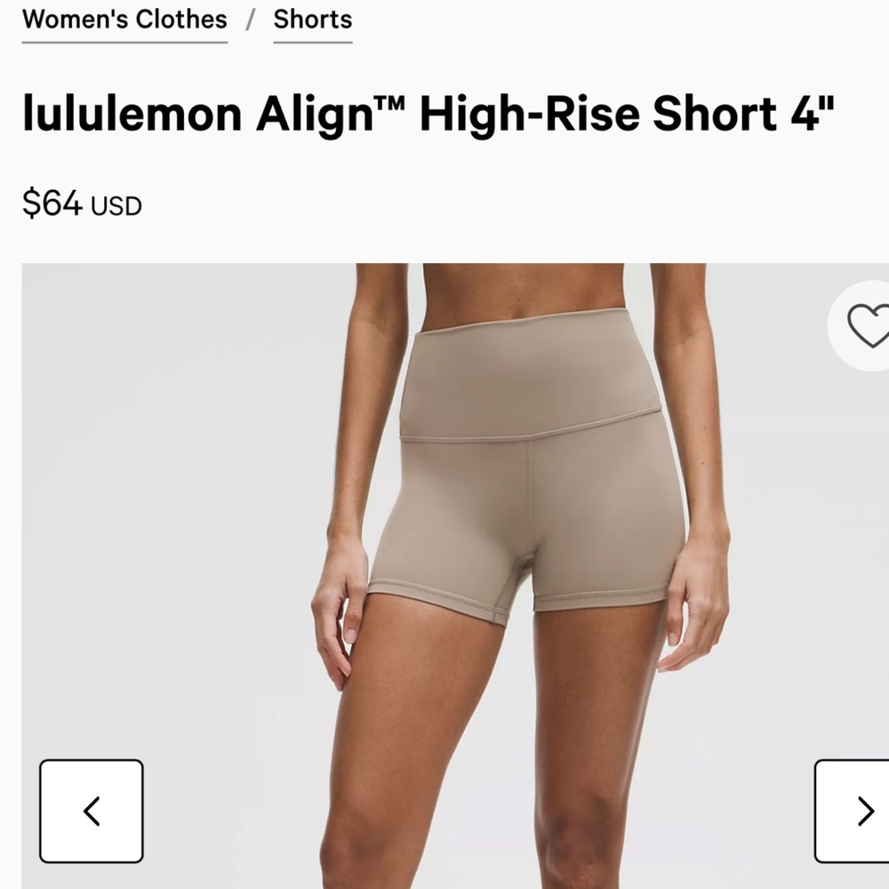 lululemon athletica align shorts 4”